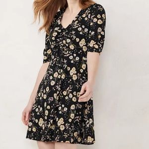 Lauren Conrad Dress Size XS Black Floral 90’s Y2K fairy whimsygoth cottagecore